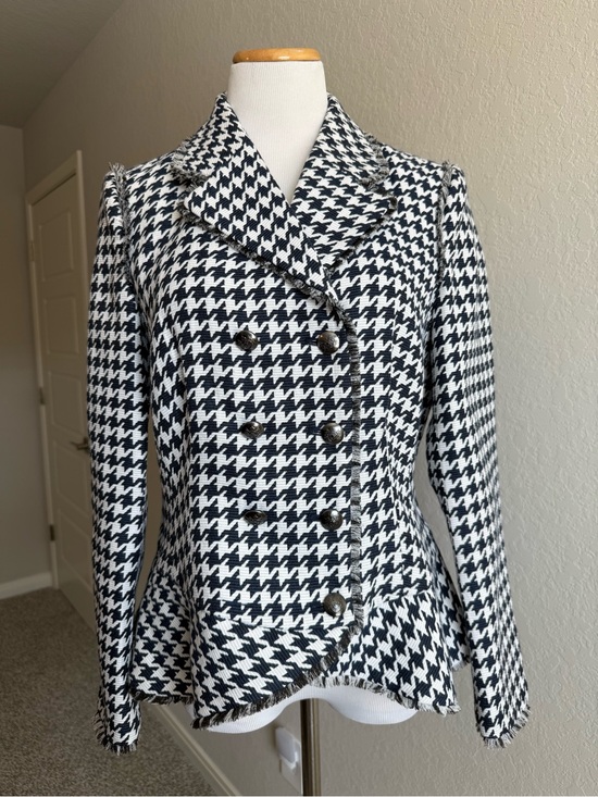 Etcetera Jackets & Blazers - Etceteta Houndstooth Peplum Blazer